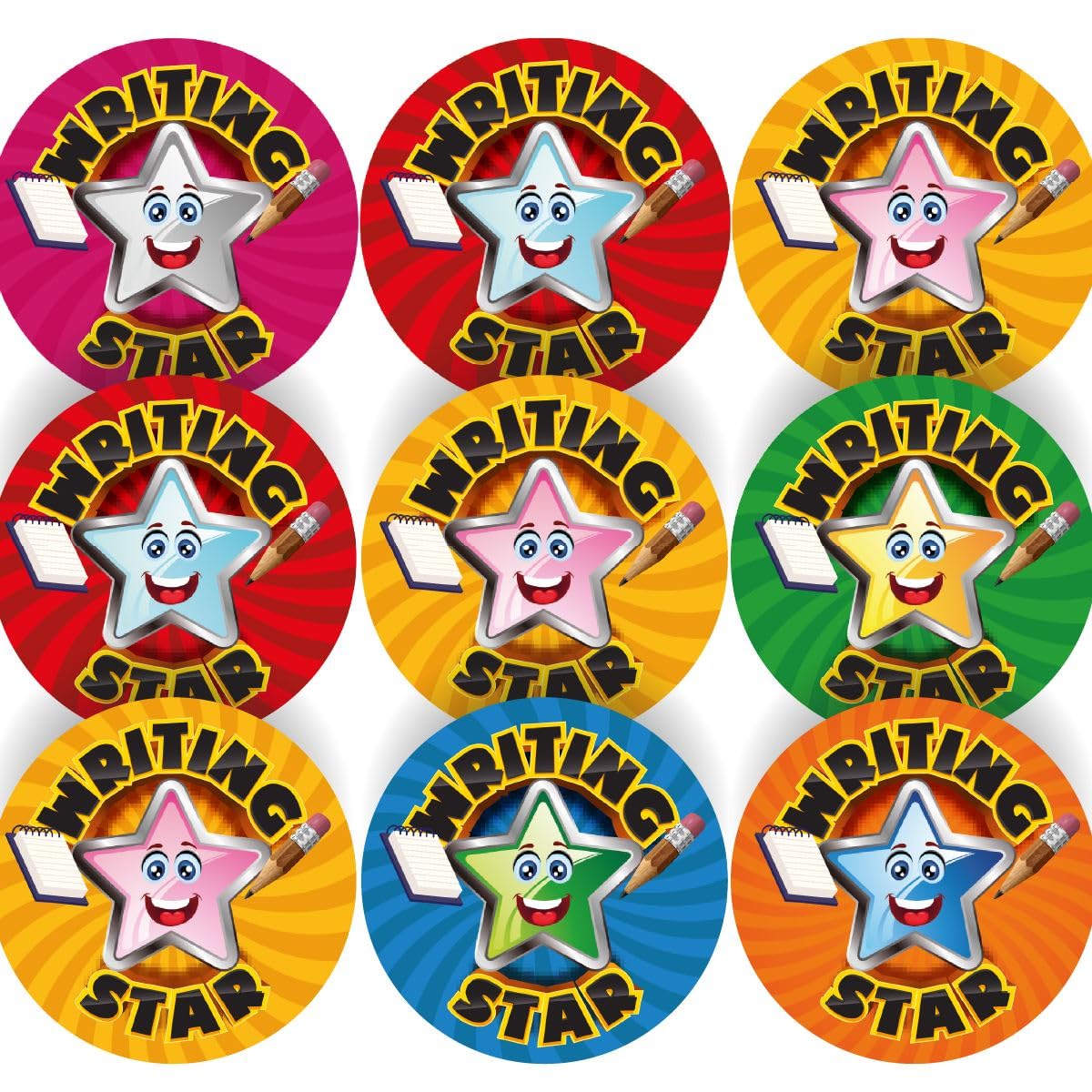 Sticker Stocker 144 Writing Star - 30Mm - Glossy Reward Stickers For Teachers & Parents