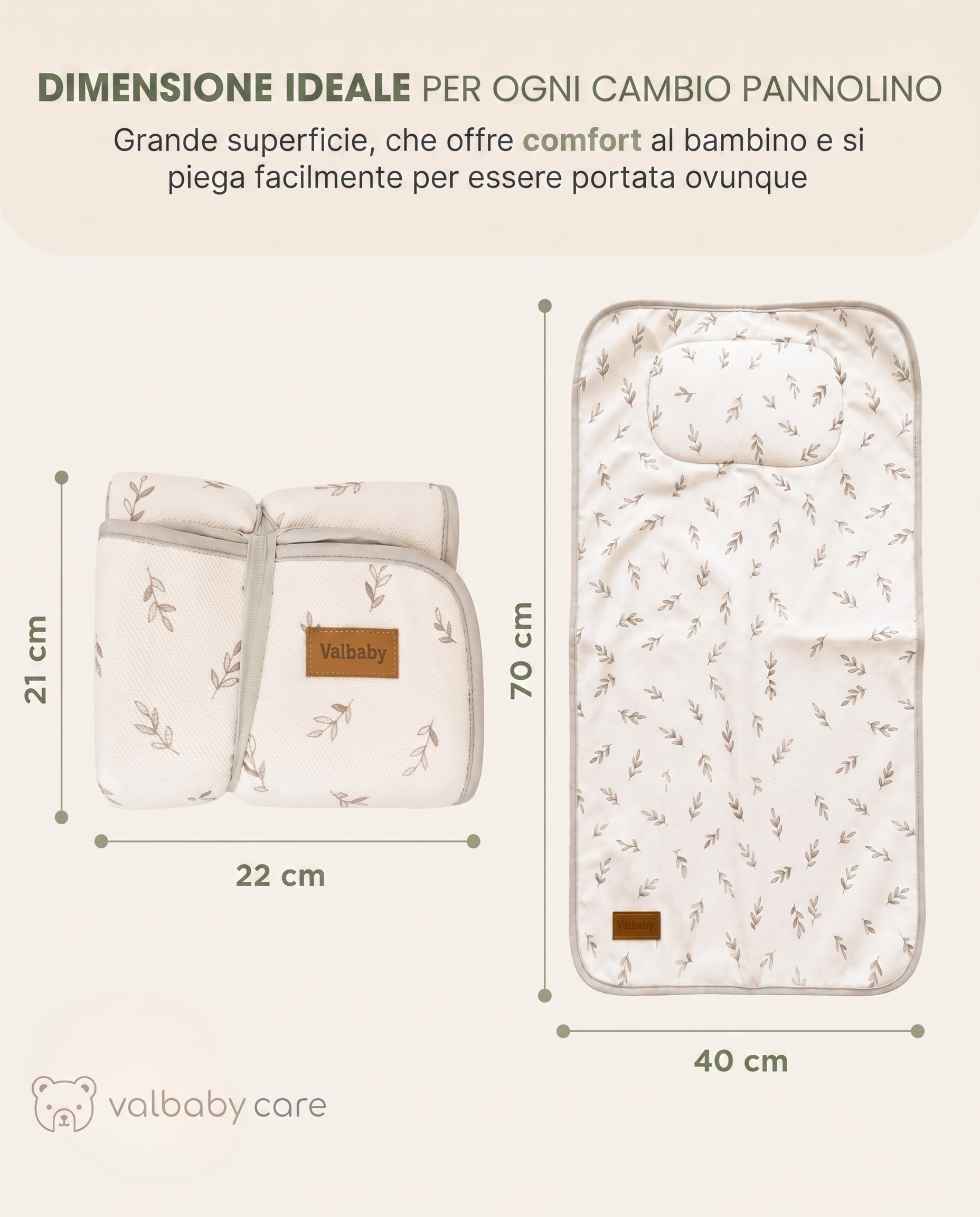 Fasciatoio Portatile Neonato Impermeabile Pieghevole Lavabile per Lavatrice Cambio Pannolino Neonati Accessori Idea Regalo Nascita Neo Mamma Regali Baby Shower Bimba Changing Mat Baby Valbaby