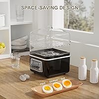 Vista 7 de 2 Tiers Electric Food Steamer for Cooking, 4 QT Digital Multi Vegetable Steamer with BPA-Free Stackable Baskets, Rapid Egg Cooker Egg Steamer with