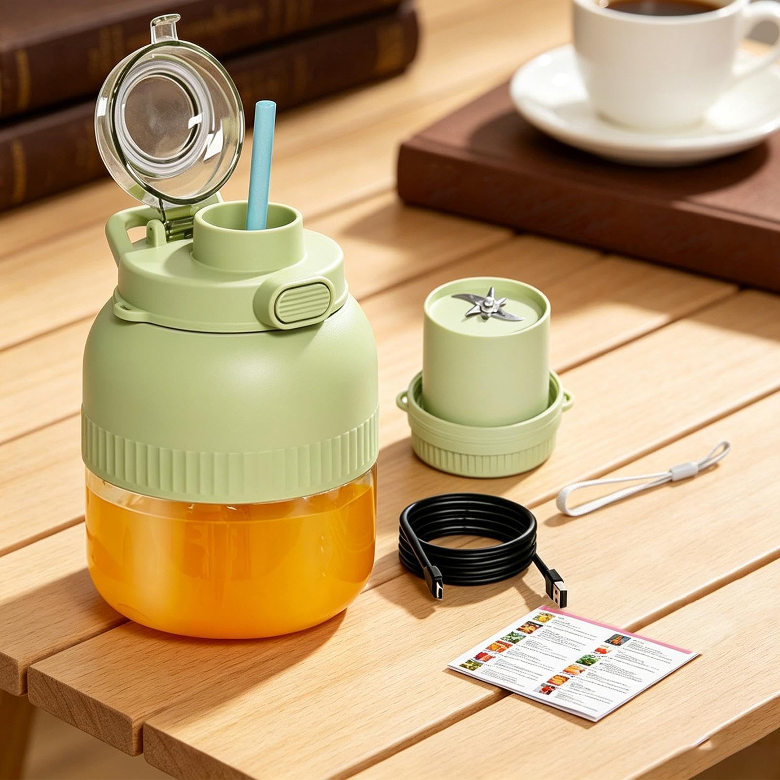 Gobelet Mixeur Portable Sans Fil 500ml Gobelet USB Rechargeable Étanche | Blender à Jus Frais Pour Shakes Café Boissons Aliments Voyage Cuisine Extérieur Pique-nique Camping Maison Été