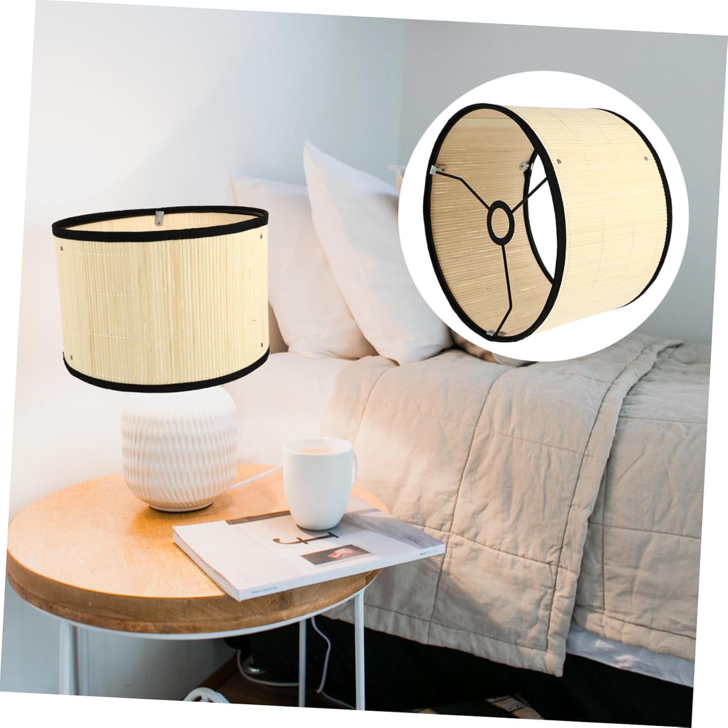 DOITOOL 1pc Japanese Style Pendant Lampshade Simple Home Decor Light Cover for Chandelier Easy to Install Warm Lighting for Room Bedroom and Dining Areas