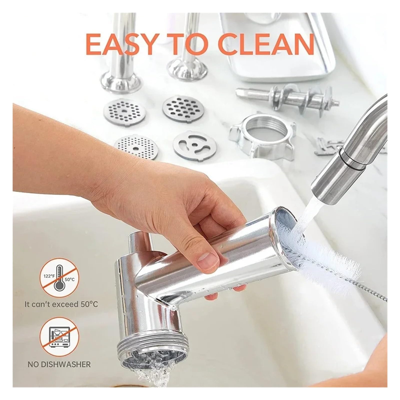 Compatible con La Cuchilla Picadora De Carne KitchenAid | Cuchilla De Repuesto De Metal Y Embutidora De Salchichas, Compatible Con Batidora De Pie KitchenAid