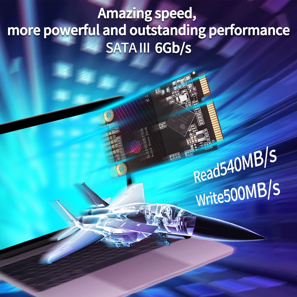 SSD Msata 1 TB GamerKing Wewnętrzny dysk półprzewodnikowy do laptopów stacjonarnych SATA III 6 Gb/s 512 gb 256 gb 128 gb 64 gb wysokowydajny dysk twardy (1 TB, MSATA)
