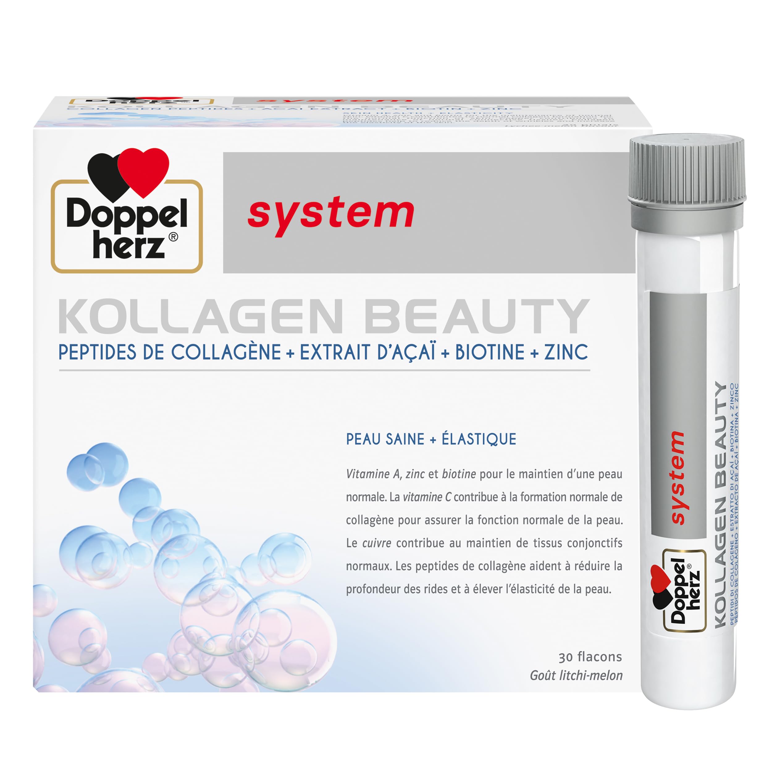 Doppelherz Kollagen Beauty, Complément anti-âge au collagène, 30x 25ml