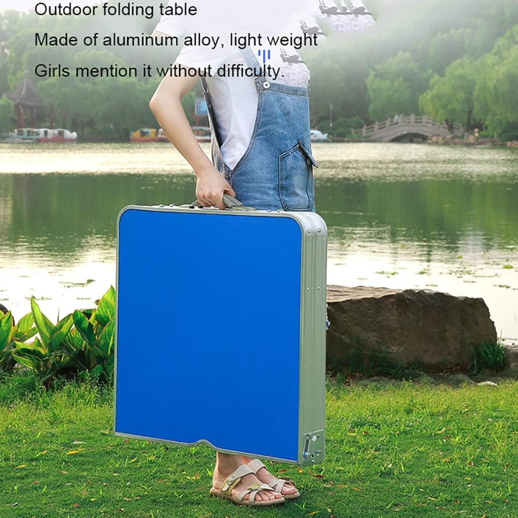 Folding Table and Chair Set, Portable Outdoor Stall Table, Home Dining Table, Study Desk, (table×1+chair×4) for Home, Outdoor, 3 Colors (Color : B)