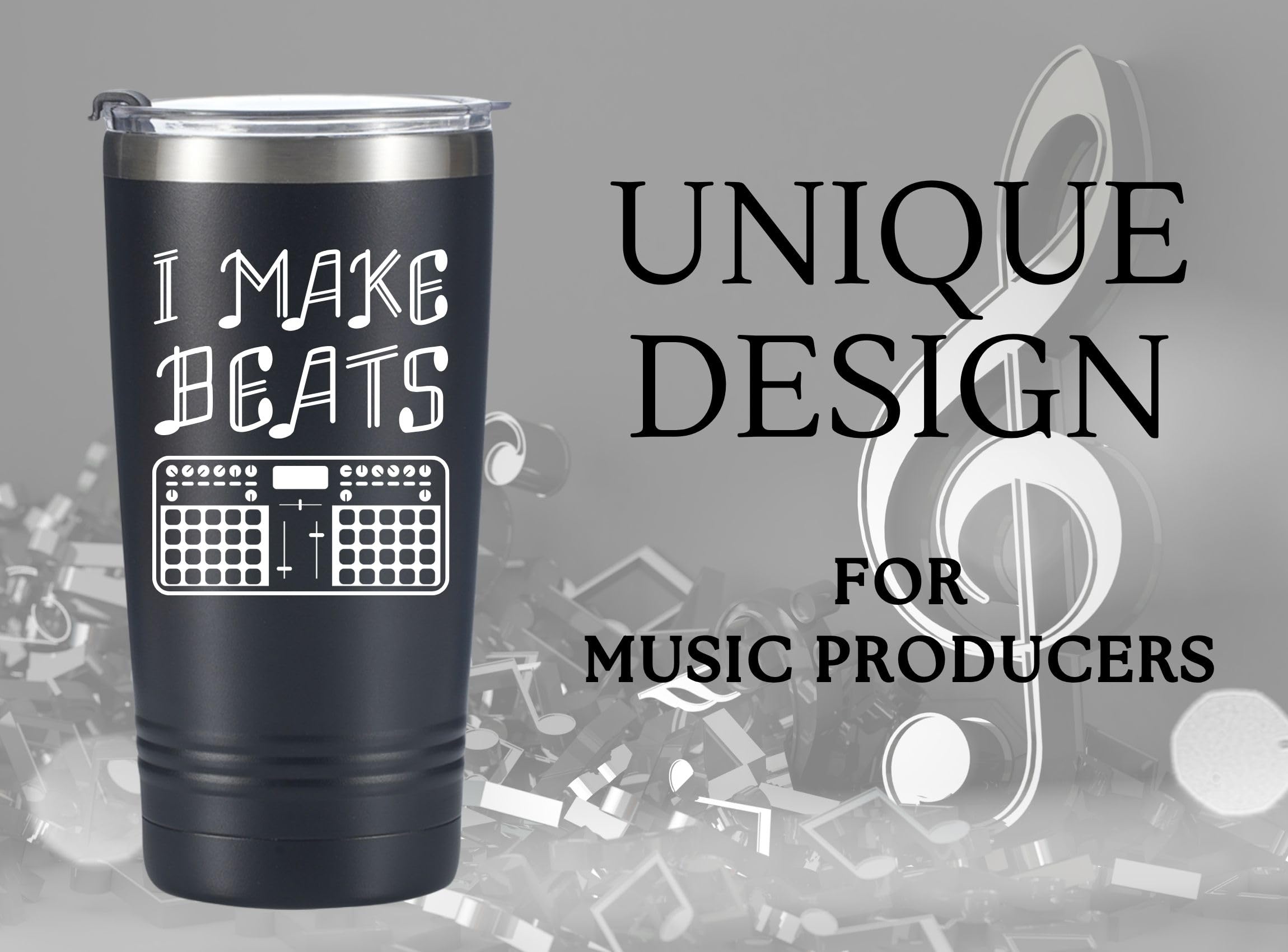 Onebttl Music Producer Gifts, Cool DJ Gifts for Christmas, Birthday, 20oz Stainless Steel Tumbler with Lid Straw