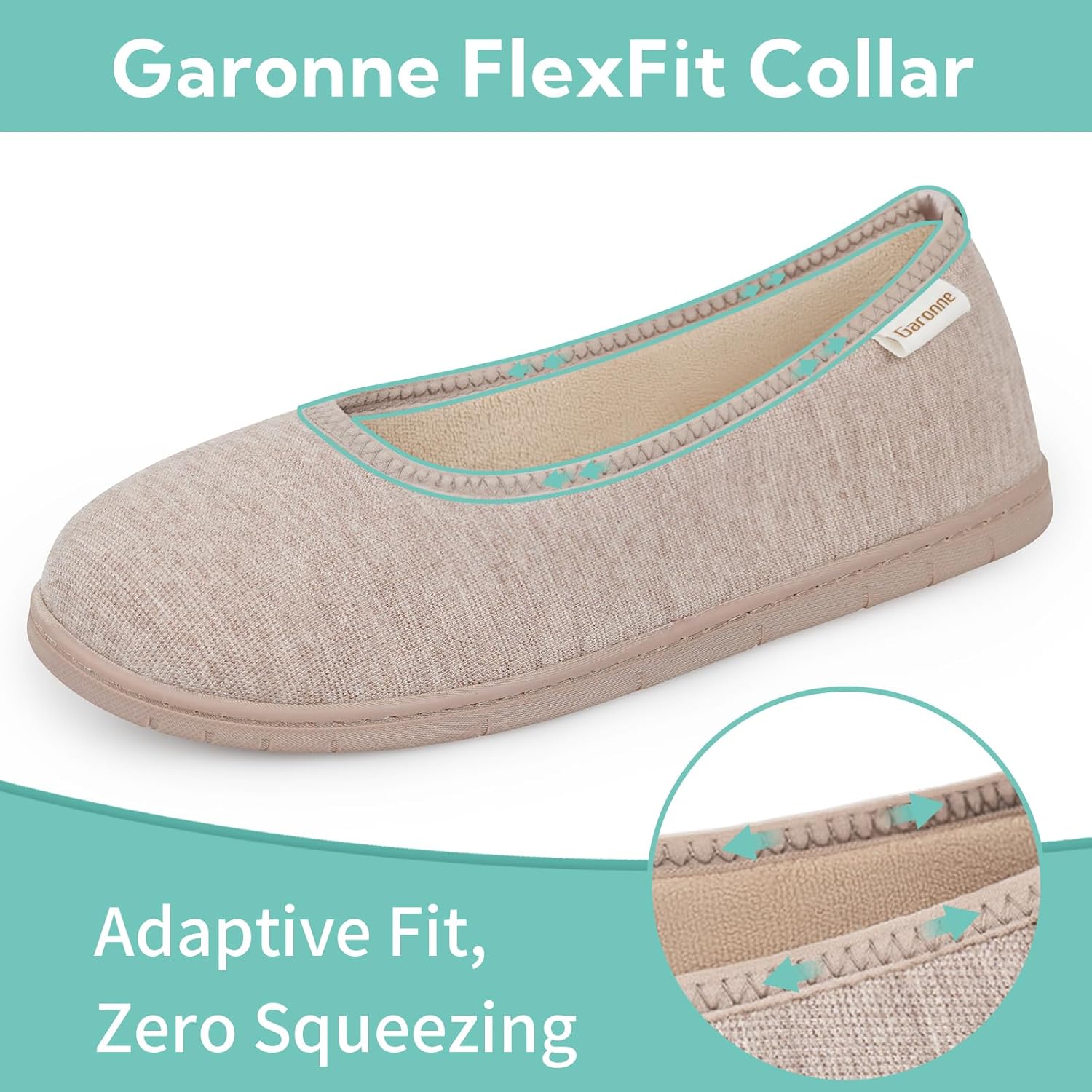 Garonne Women's Lightweight Loafer Slippers with Memory Foam, Ladies' Non-Slip House Shoes for Bedroom Indoor Outdoor - Image 3