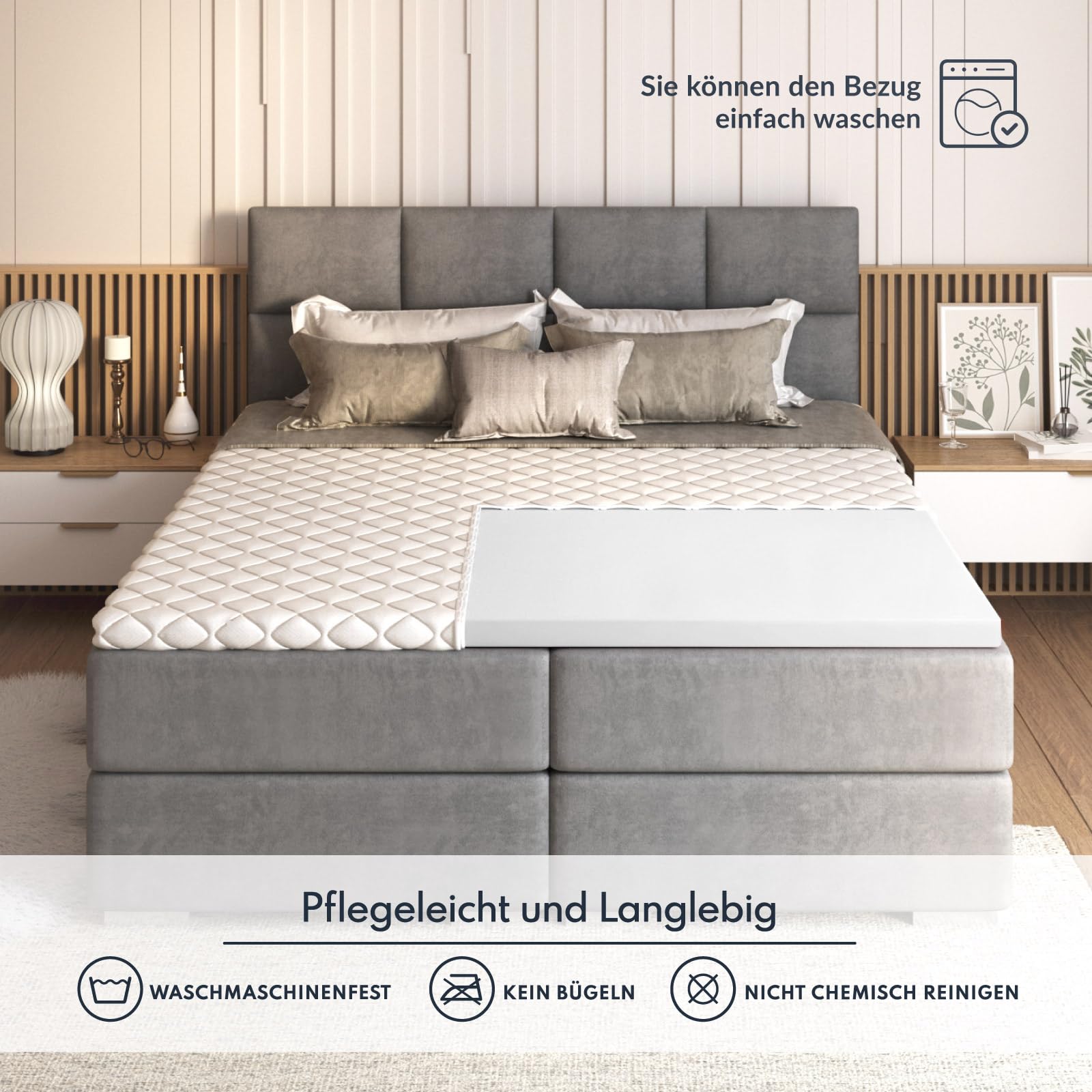 FDM Matrastopper KOKOS matras topper 160x200 cm hardheidsgraad H4 hoogte ca. 1 cm mensen met allergieën Öko-Tex White