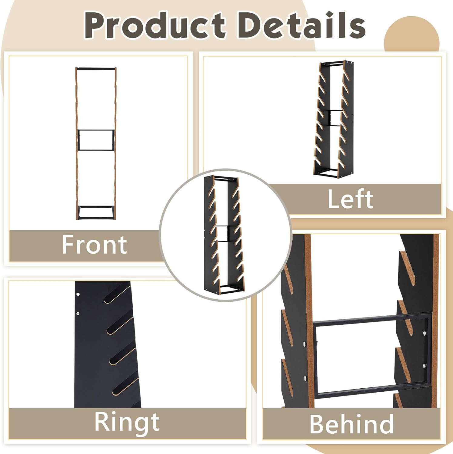 Vercraft Wooden Skateboard Rack Floor Skateboard Stand Holder 8-Layer Skateboard Holder Skateboard Display Organizer for Storage Decks Longboards Garage Standard Skateboards Mini Cruiser Skateboards