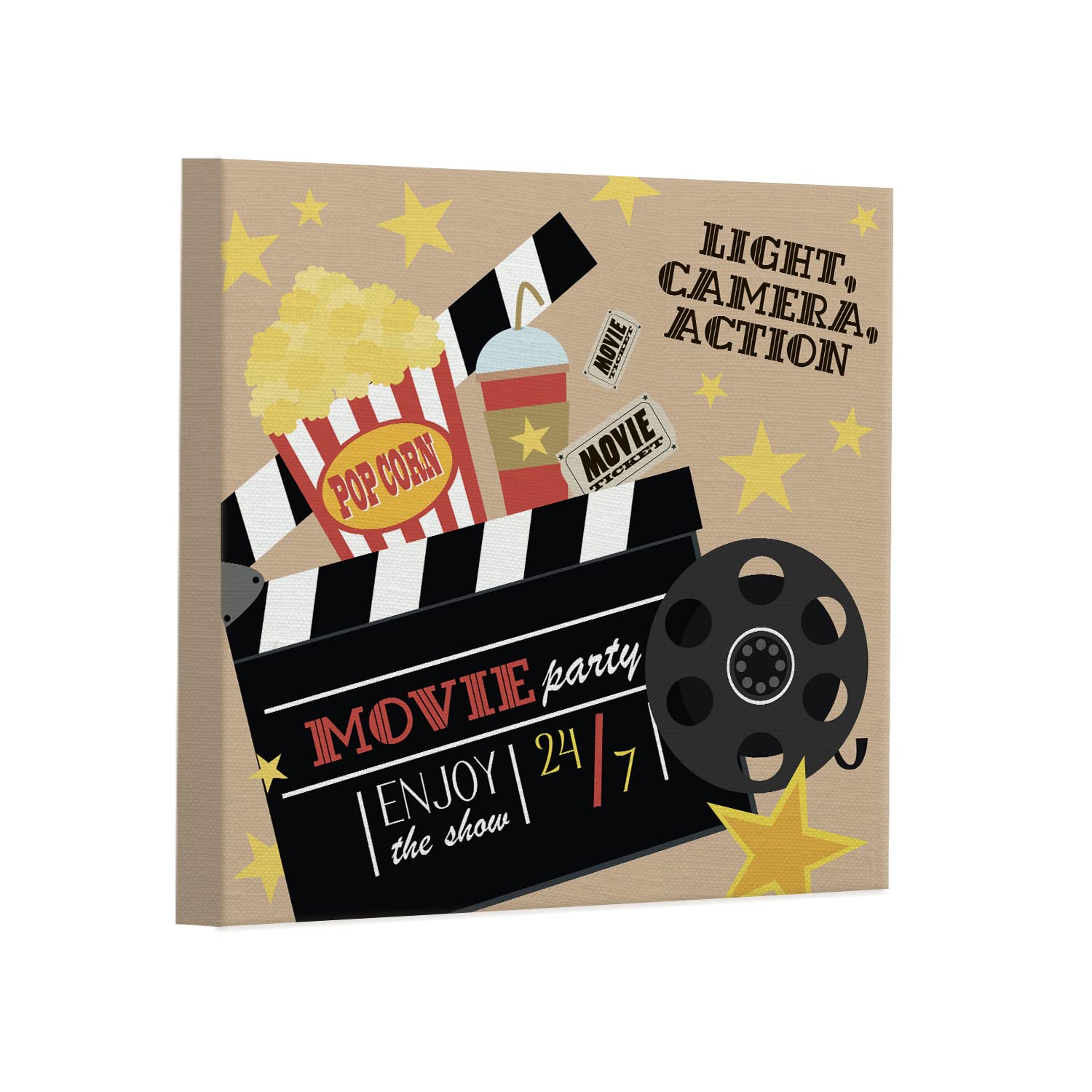 PAPER PLANE DESIGN Theater Signs for Home Theatre Room Vintage Movie Theatre Canvas Wall Decor (Design-2)