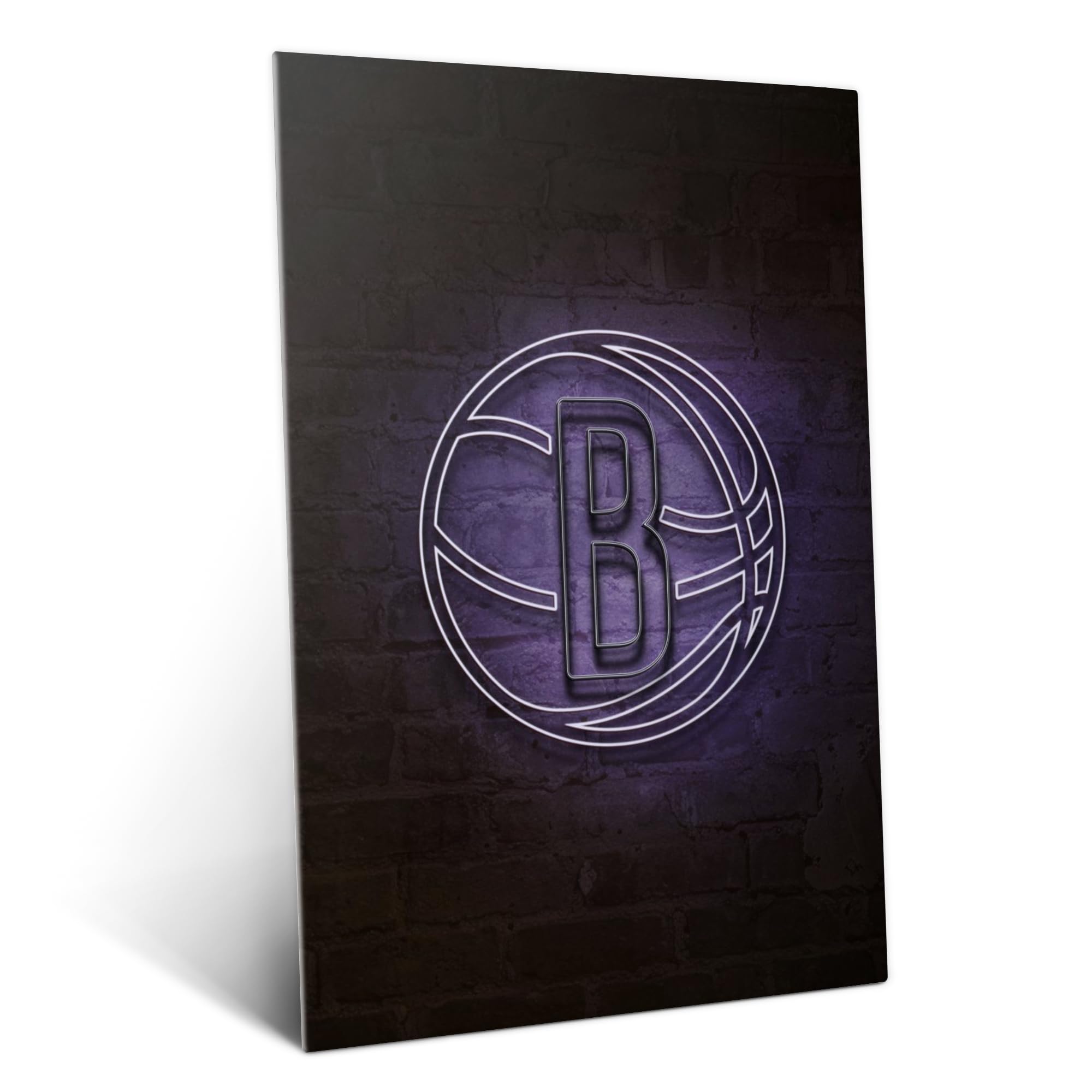 Displate Metall Poster NBA Brooklyn Nets Borough Neon Größe M | Basketball Bild Plakate für Schlafzimmer Dekor, Geschenke. Magnetische Befestigung Wandposter, Wanddeko. Metall Wandkunst.
