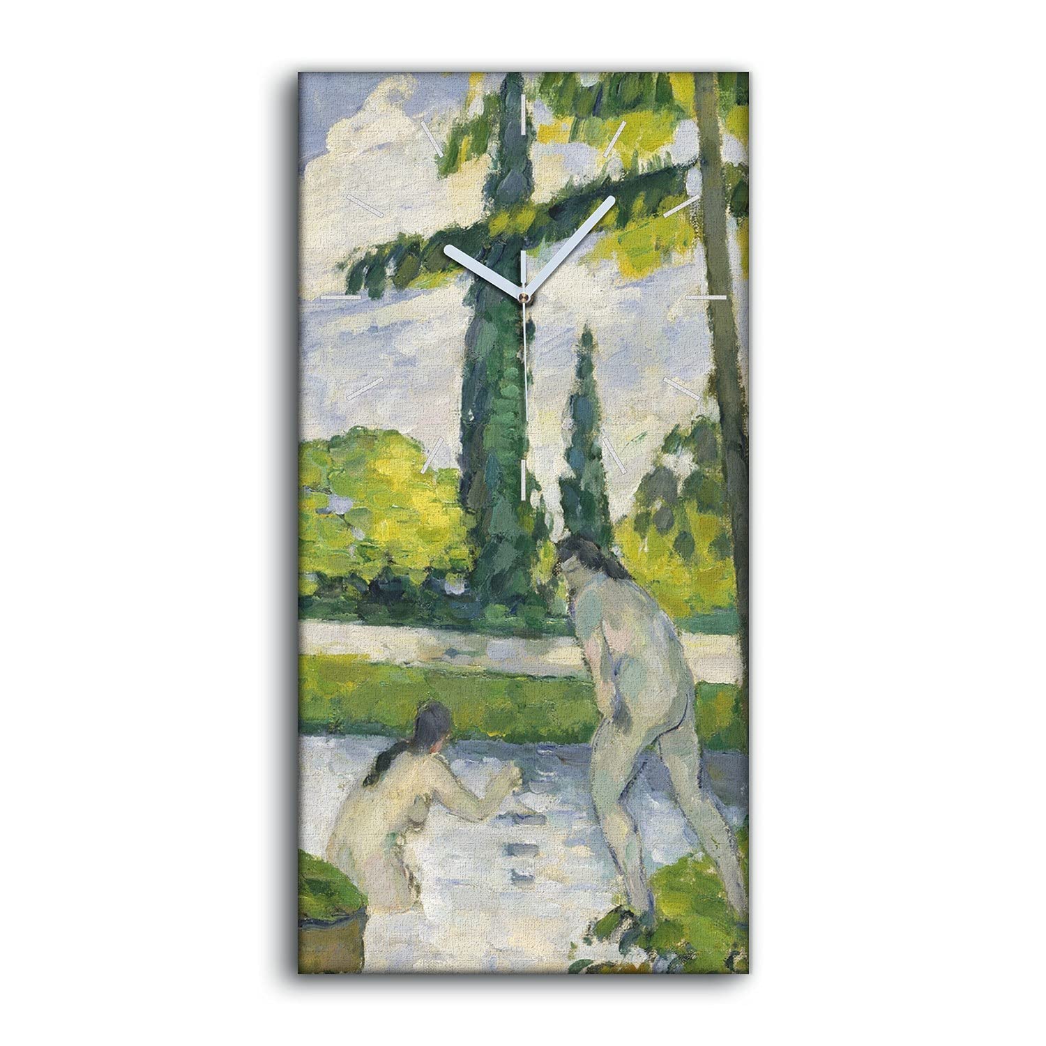 Horloge sur Toile Salon Moderne Tableau Mural 30x60cm Image Baignade