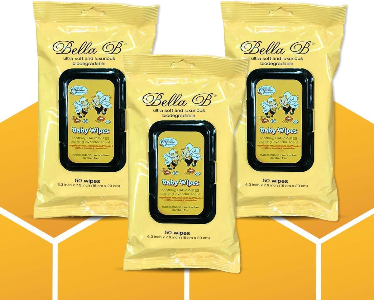 - BELLA B Baby Diaper Wipes Bundle 3-Piece - Natural Baby Wipes - Organic Baby Wipes - Baby Cleaning Wipes - Soothing Wipes - Diapers Wipes - Infant Wipes - Alcohol-Free Baby Wipes Natural