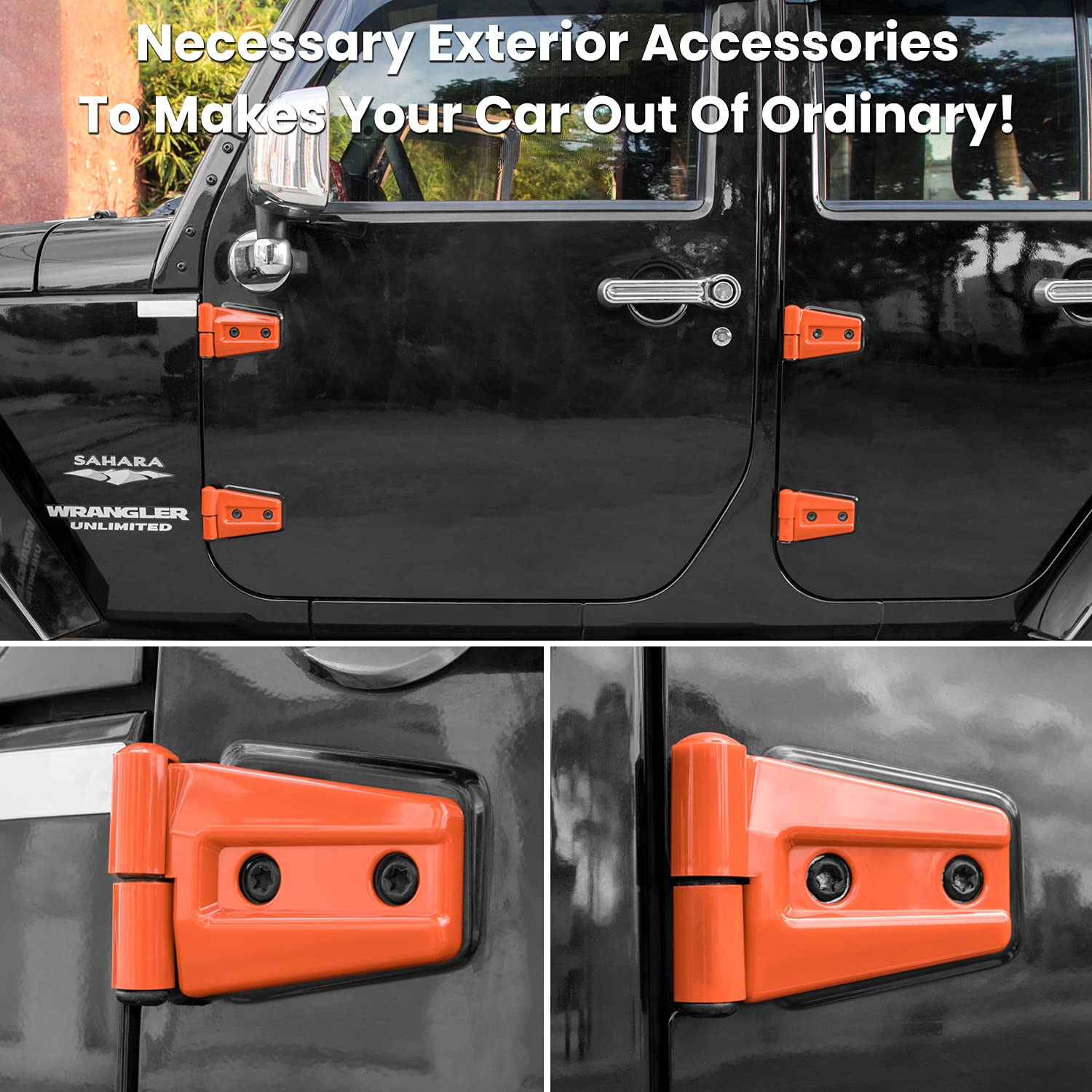 Exterior Accessories Jeep Red Door Hinge Cover Trim For Jeep Wrangler Jk Jku 2007 2018 No 390242 - Foto 3