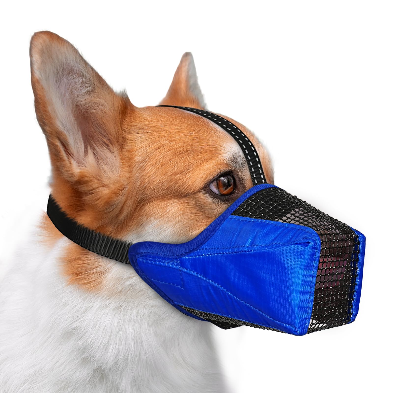 Dog Muzzle, Adjustable Soft Mesh Muzzle Anti-Biting, Chewing, Scavenging
