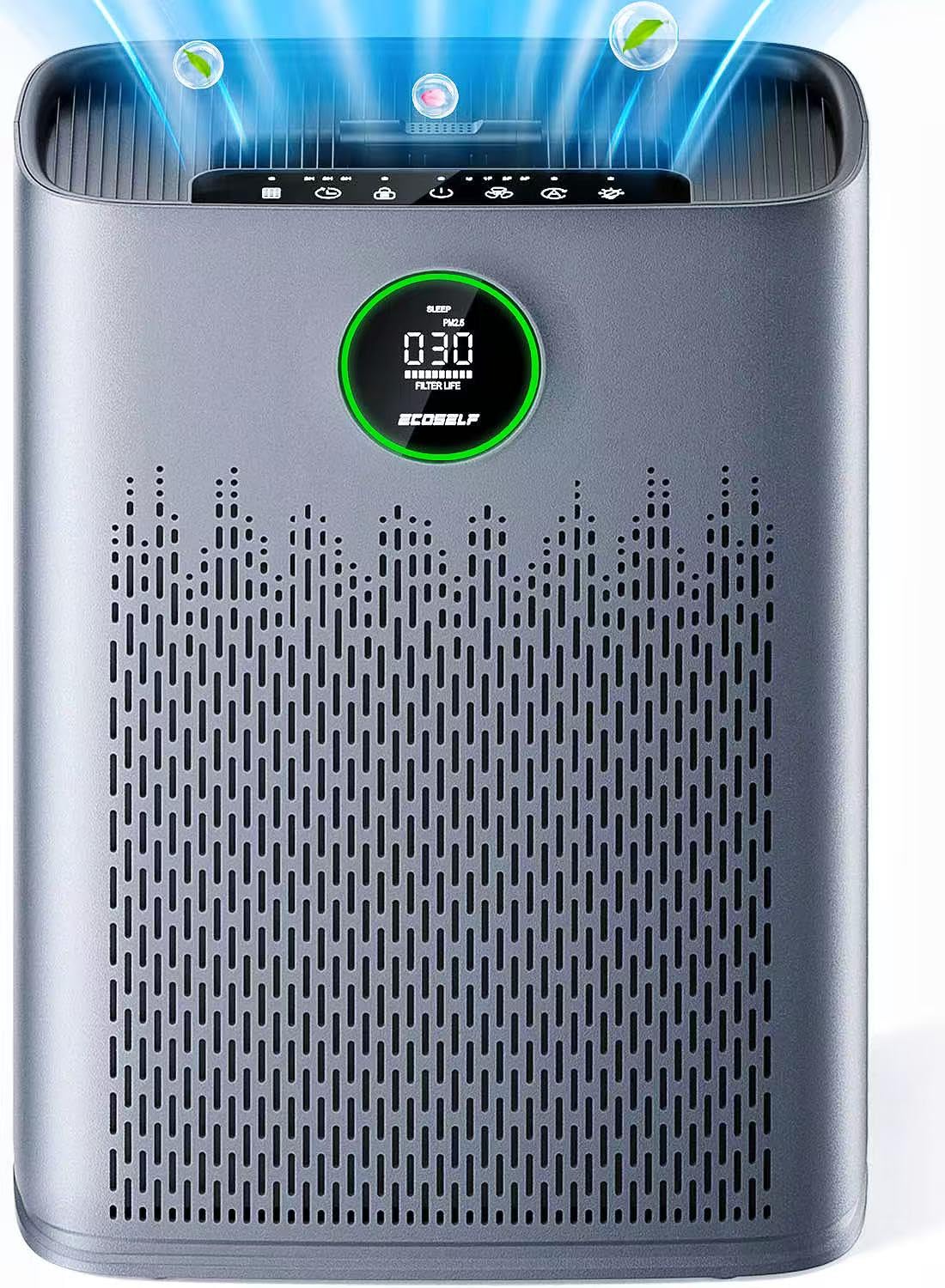 Air Purifiers for Home Large Room, with Smart Mode, Cover Up to 2200 Ft², PM2.5 Air Quality Display, 22dB Sleep Mode, Aromatherapy with 2X-Purification & 360°Air Outlet, HAP603, Bluish Grey