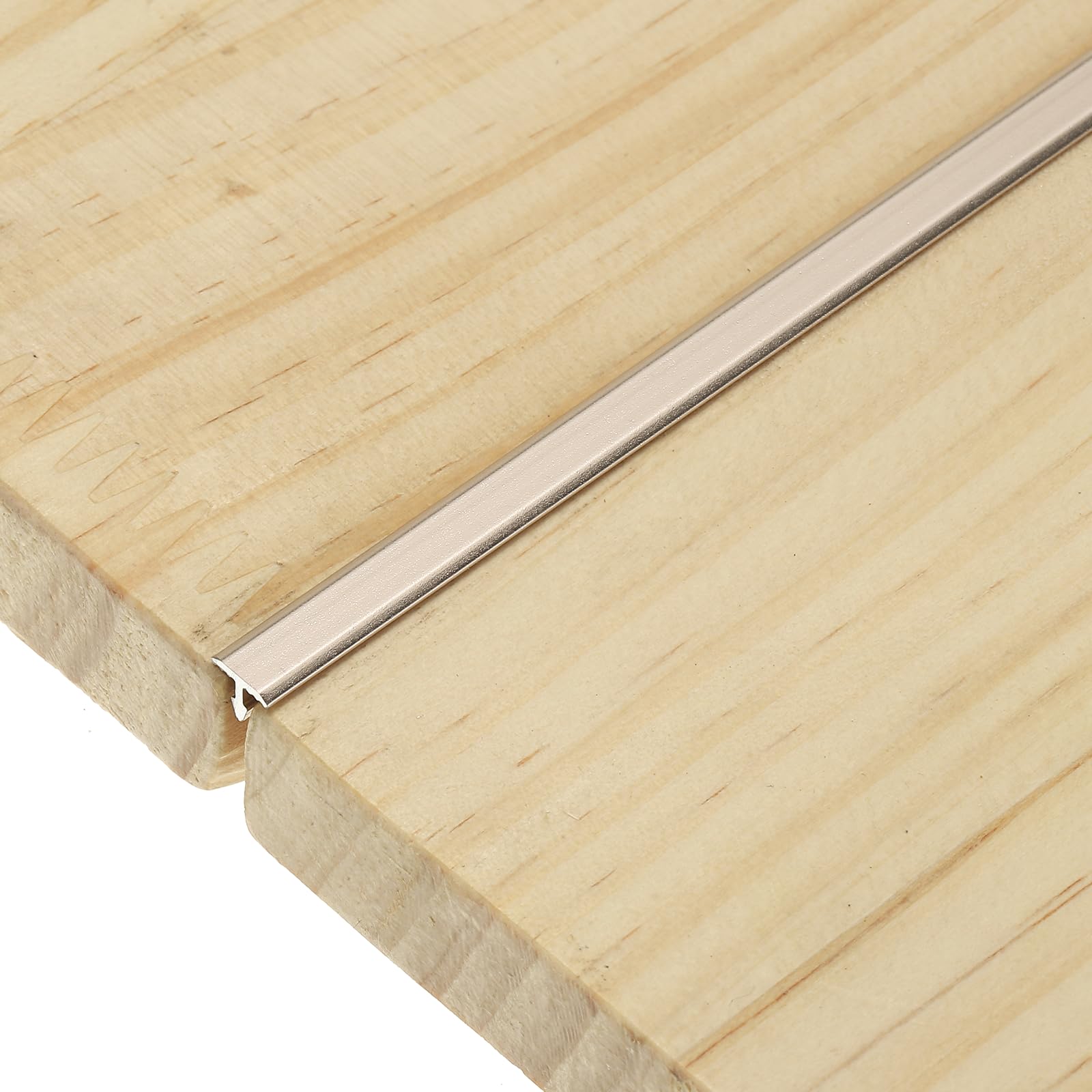 sourcing map 3Pcs T-Molding Transition Strips, 9m x 6mm (L x W) Aluminium Alloy Floor Flat Divider Strip Vinyl Flooring Edging Trim for Floor Gaps Doorways, Matte Light Brown