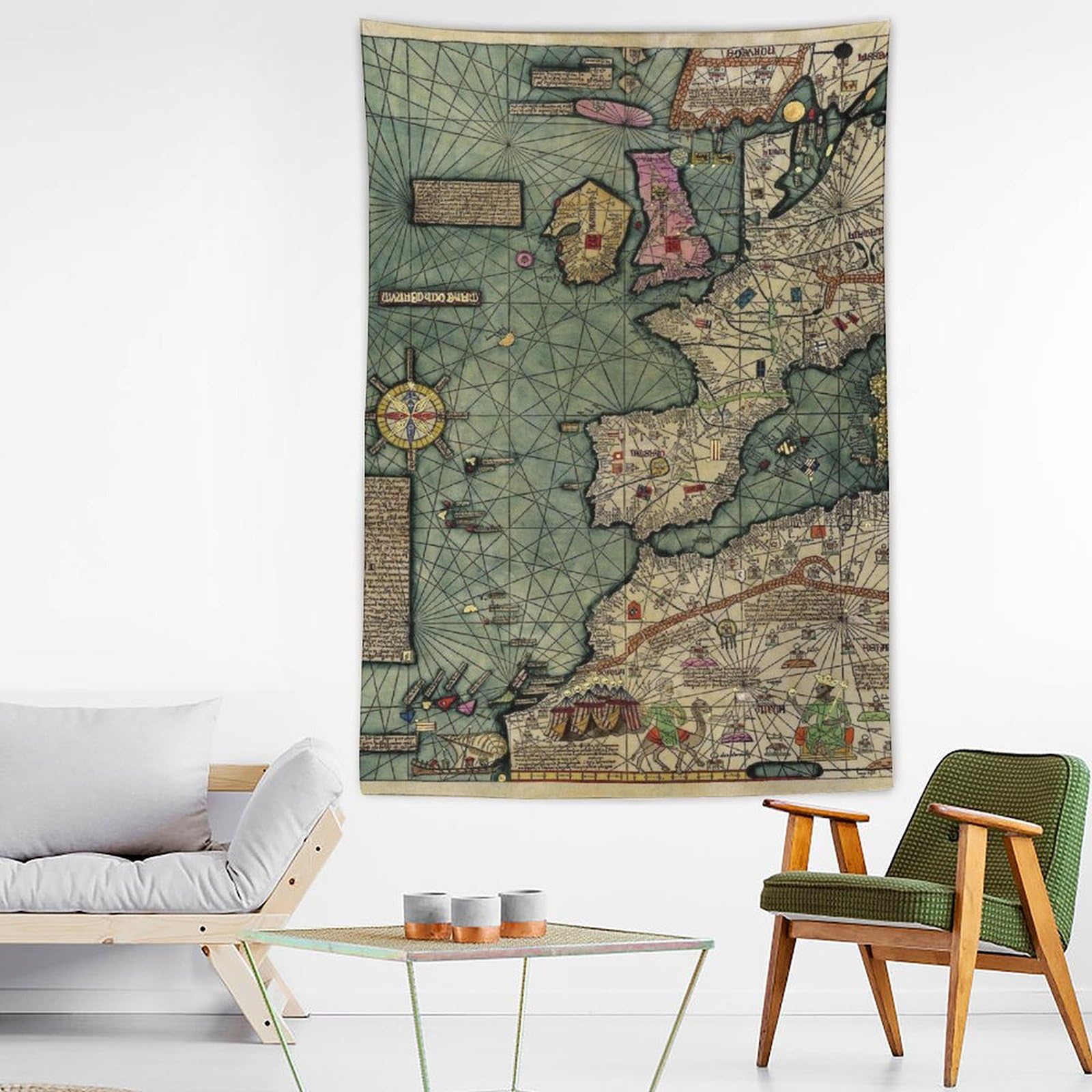 Poster mit Weltkarten-Motiv, Retro-Kunstdruck, Wandteppich, Geschenke, Foto, Bild, Malerei, Wandteppich, Raumdekoration, Heimdekoration, 152,4 x 228,6 cm, 39 Stück