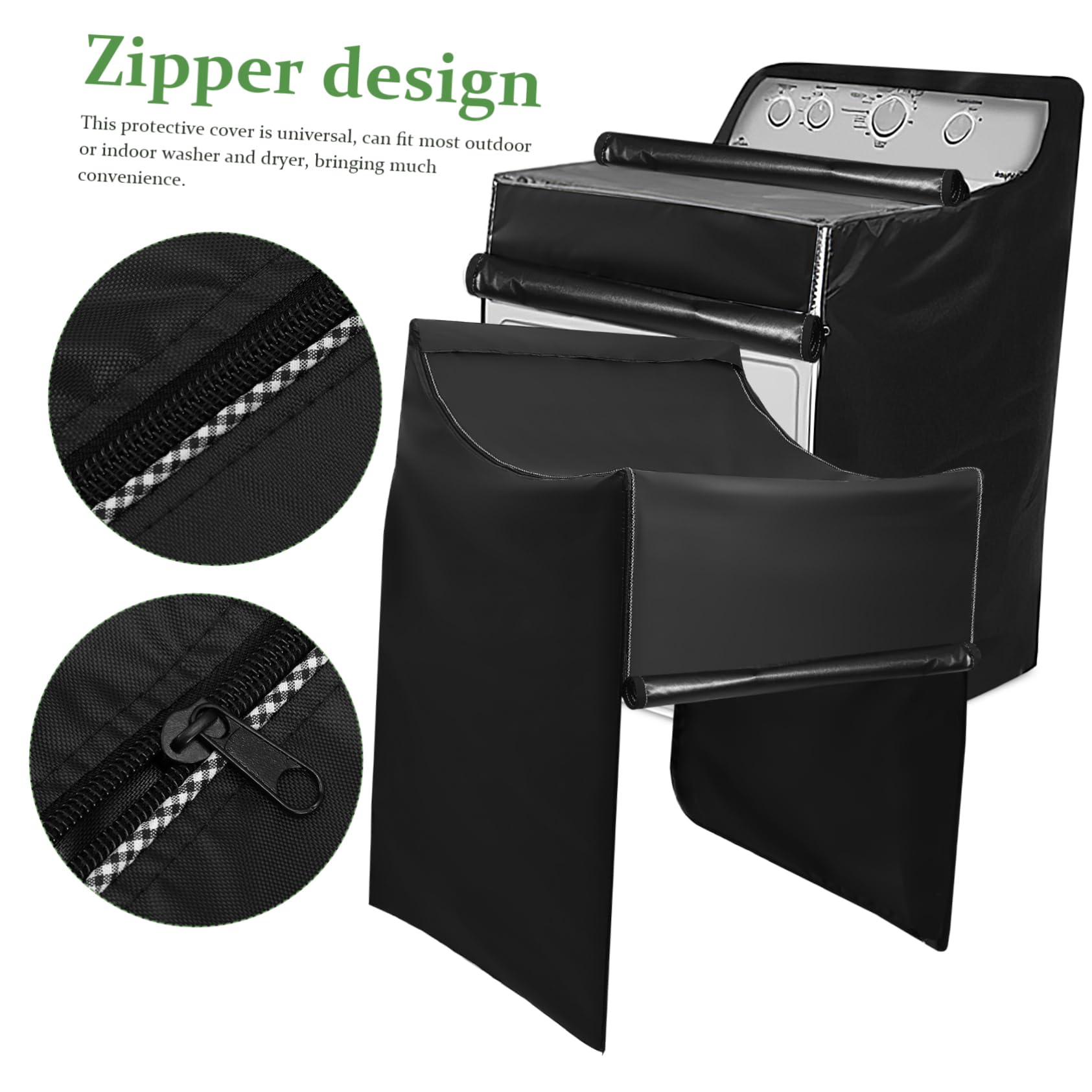 Housse pour Machine à Laver Noire en Toile Oxford