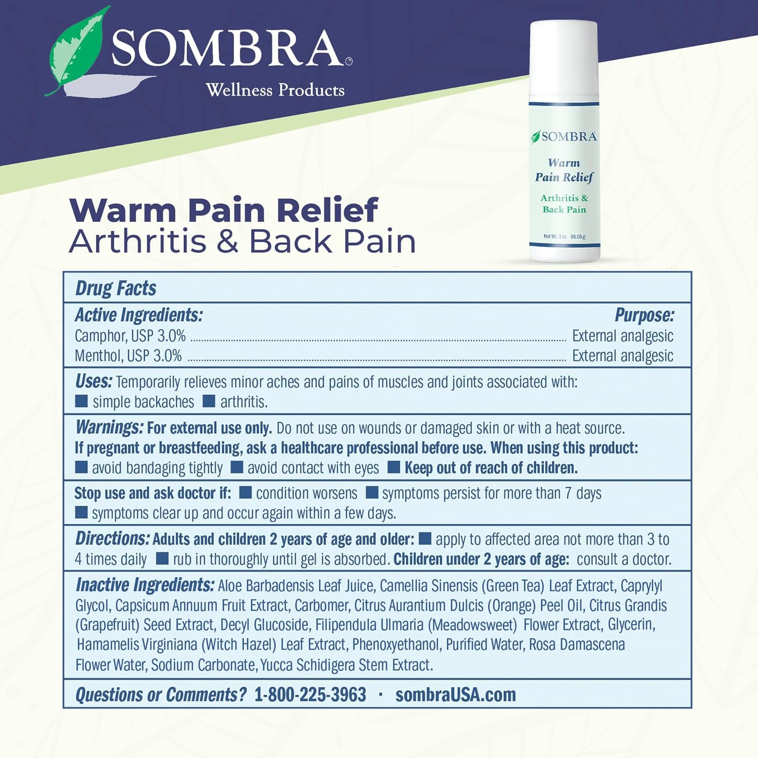 Sombra Warm Pain Relief 3 oz Roll-On Arthritis, Back Pain & Pre-Exercise — Amazon image 7