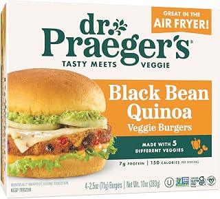 Dr. Praeger's, Black Bean Quinoa Veggie Burgers, 2.5 Ounce, 4 Count