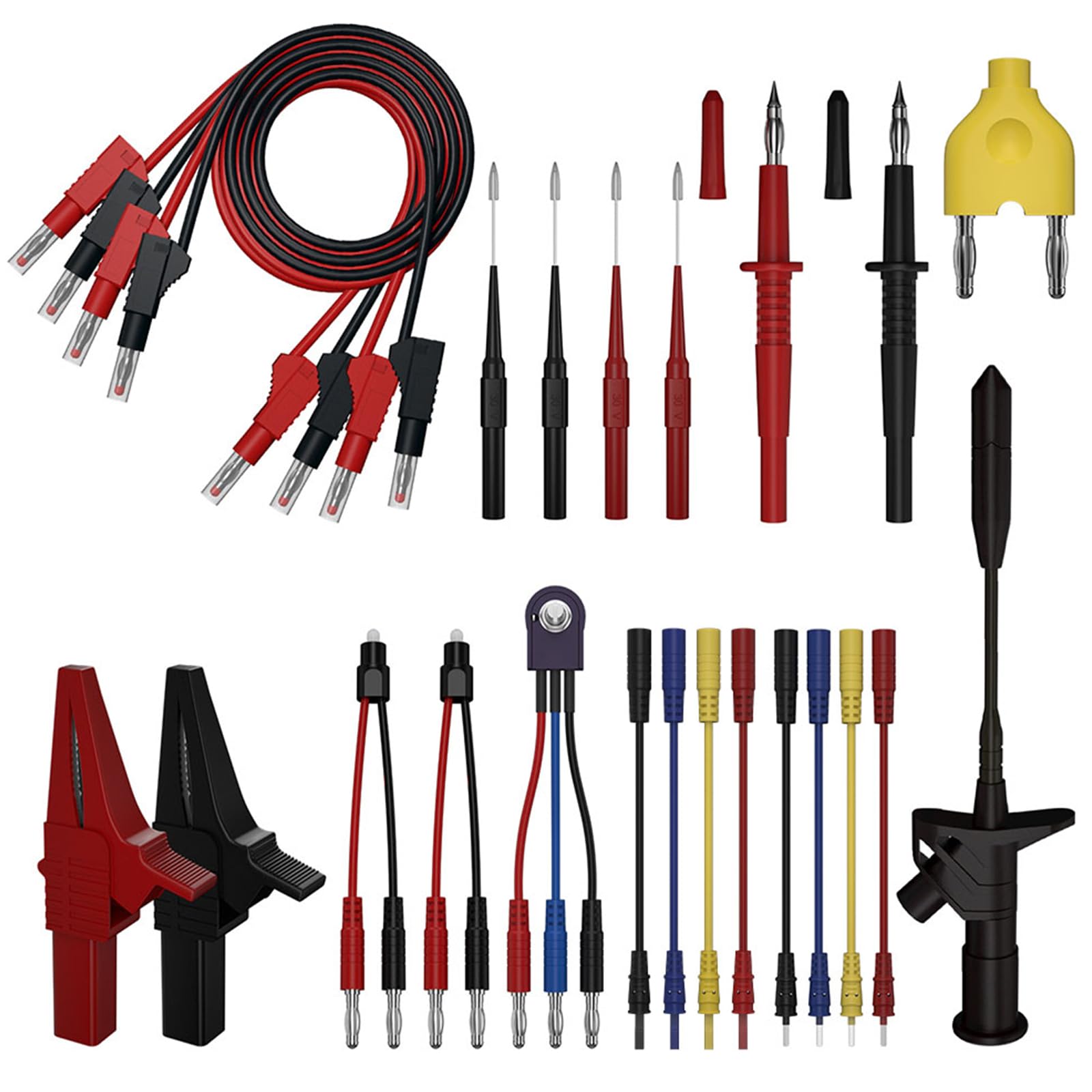 25pcs Electrical Terminal Testing Set Multimeter Leads Set with Piercing Probe Automotive Circuit Leads Multimeter Electrical Terminal Testing with Clip Banana Connector Piercing Probes