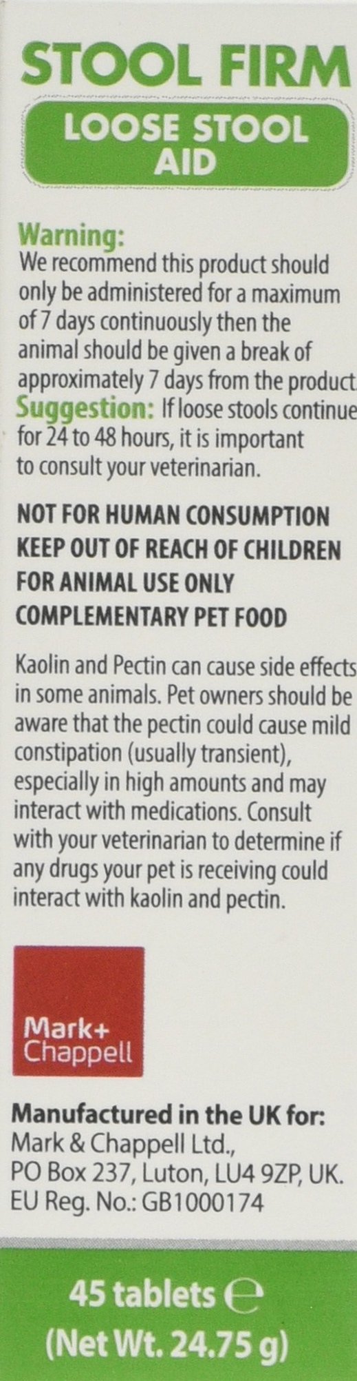 VetIQ Stool Firm Loose Stool Aid, 45 Tablets, Pet Remedy to Stop Dog