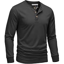 EKLENTSON Mens Long Sleeve Henley Shirts Casual Cotton Shirt Soft Lightweight Pullover 3-Button Shirt Spring Basic Tops