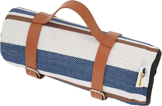 Urban Badger Wunjo Picnic Cover 1.2X2M Blue-White, Camping Cover, Beach Cover, Waterproof, Foldable, Picnic Cover, Carrying Handle