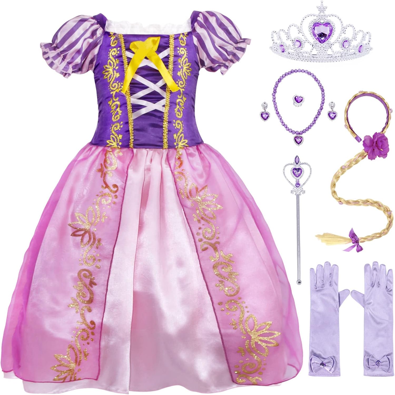 AmzBarley Disfraces de Princesa Niñas Vestidos Vestido de Fiesta Cumpleaños Partido Cosplay Halloween Carnaval Elegante
