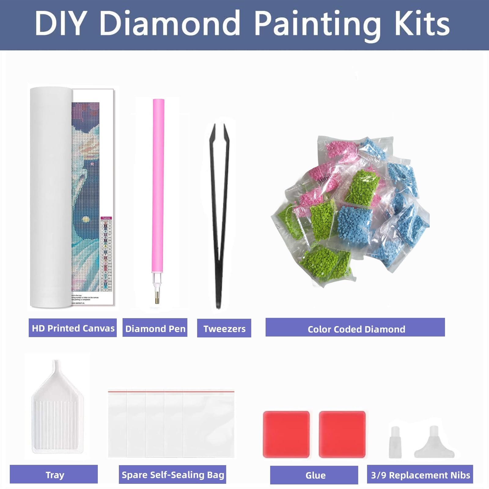 Kinooge 5D Diamond Painting Kit Complet Femme poisson rouge Peinture Diamant, loisirs Créatifs Adultes DIY Art du Diamant Peinture, Cristal Débutant Art Set pour Décor Murale Maison 30x40cm F-494