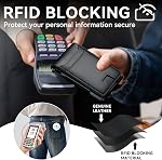 Full Grain Genuine Leather Wallet: RFID Wallets with Magnetic Money Clip | Smart Pop Up Credit Card Holder for Front Pocket - Slim Minimalist Wallet - Gifts for Father Husband on Birthday Anniversary