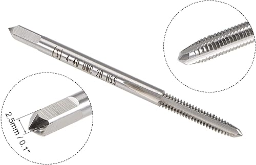 Miniatura 3 de uxcell 4-40 UNC Tap and Die Set, HSS Macho de rosca de máquina con Troquel de rosca redondo, mano derecha