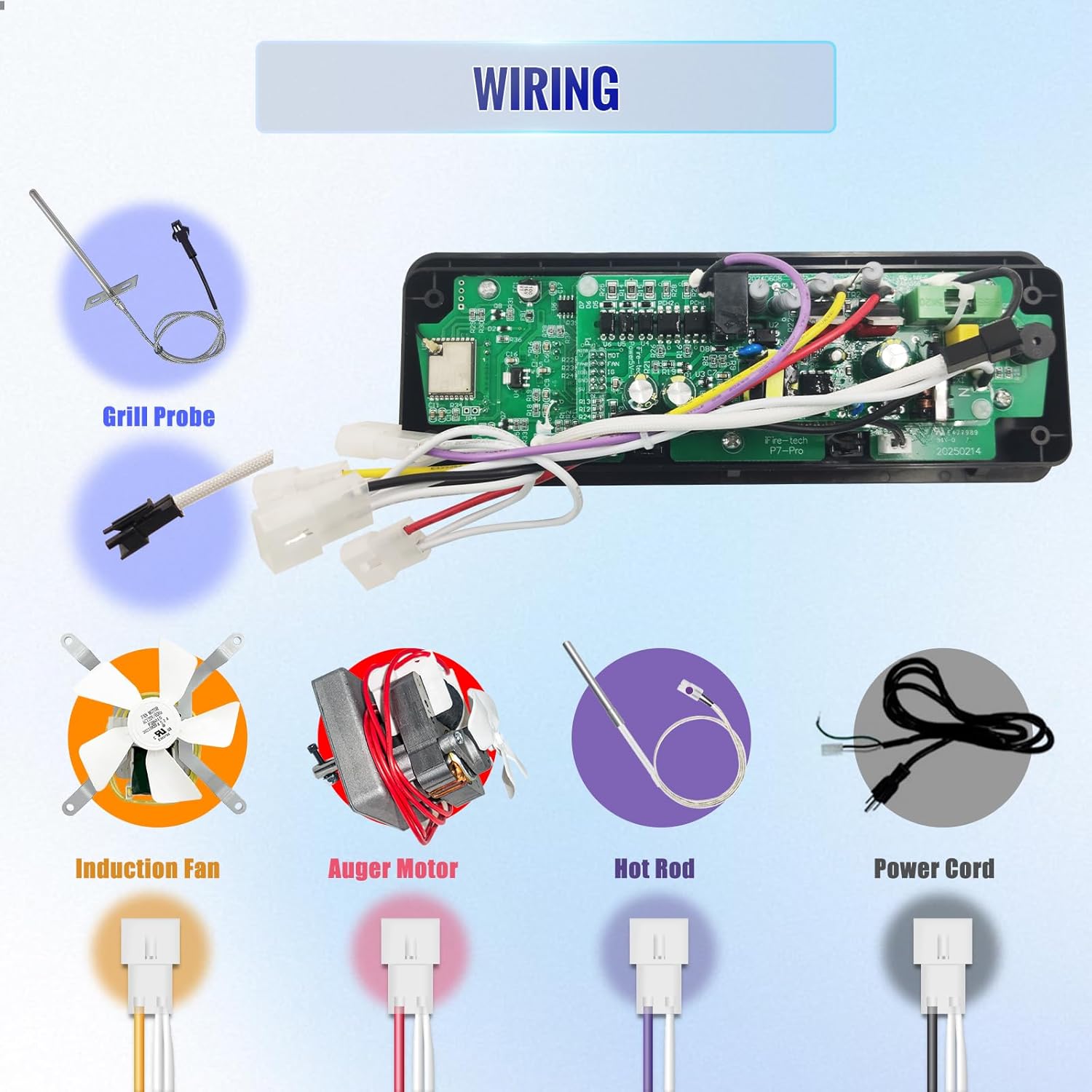 Rectangular PID Temperature WiFi Controller Replacement for Pit Boss Grills 440-1600 Navigator, Sportsman, Onyx, Pro Series, Mahogany, Competitiion -App Wireless Control Board