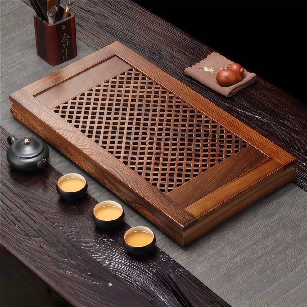 Plateau à thé Gongfu haut de gamme en bois élégant pour cérémonie chinoise