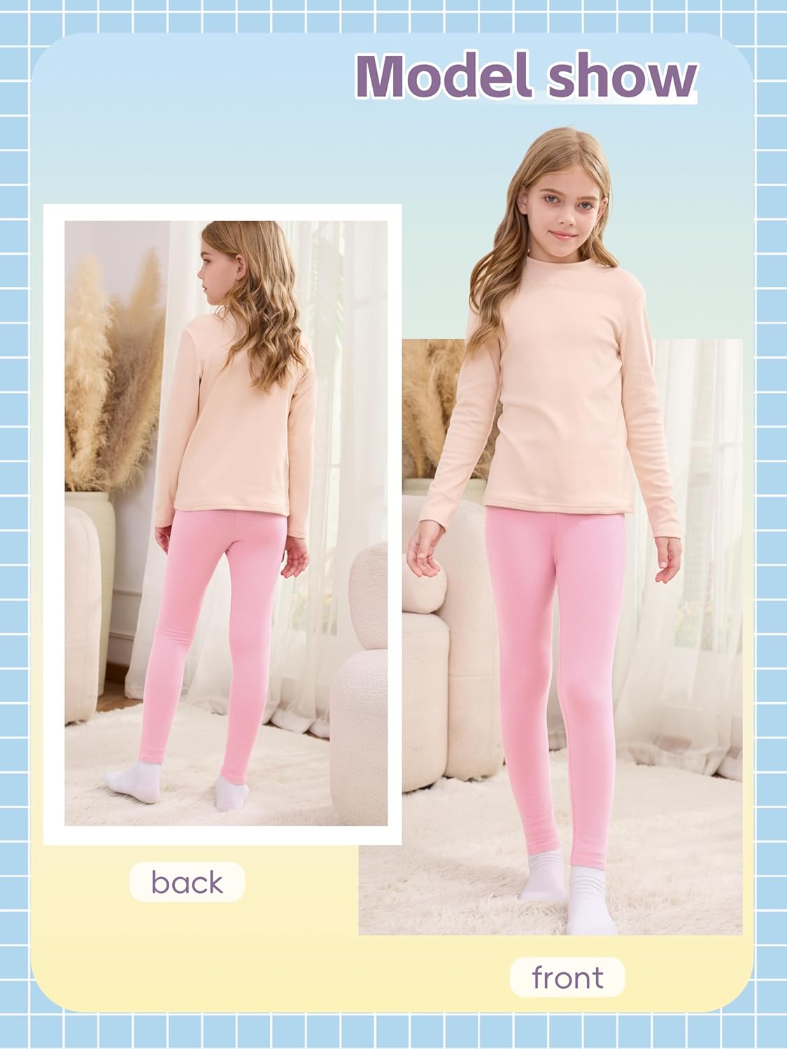 5 Pack Girls Leggings Cotton Tights for Toddler Kids Stretchy Soft Yoga Pants Full Length Multipack Pull On Fall Winter - Image 5