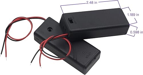 Miniatura 2 de LampVPath Paquete de 3 2 soportes de batería AAA con interruptor, 2 x 1.5V AAA Battery Holder Case con cables y interruptor de encendidoapagado