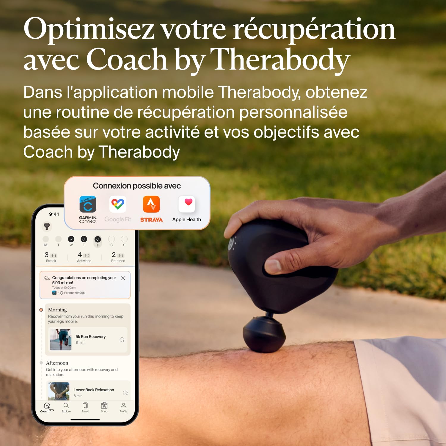 Therabody TheraGun Mini pistolet de massage pour soulager la douleur, thérapie par percussion noire 3e génération