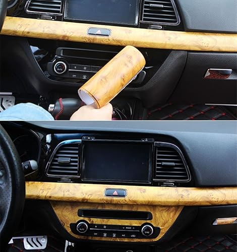 Miniatura 3 de Moyishi - Rollo de vinilo de grano de madera para el interior del automóvil, muebles de oficina y hogar, película de 11.8x 39.4pulgadas