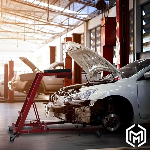 Miniatura 2 de M-AUTO Enredadera plegable para motor automotriz, 50.5-67.5 pulgadas, altura de trabajo ajustable con 4 ruedas y cubierta acolchada para el hogar,