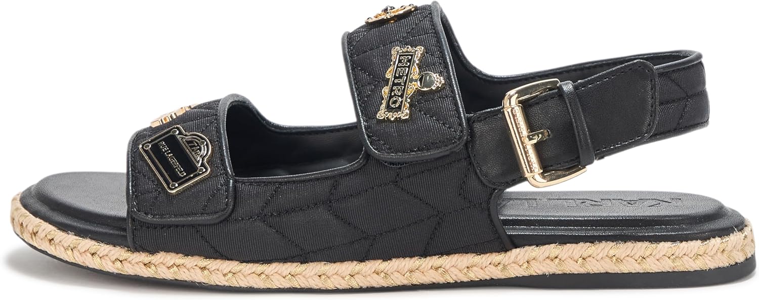 KARL LAGERFELD womens Charlay Double Strap Sandal With Pin Embellishments - Image 2