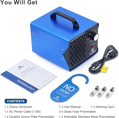 Miniatura 7 de ONAMOR Generador de ozono 88,000 mg - Máquina de ozono para el hogar, humo, coche y habitación de mascotas. (Adecuado para un área de 7,000 pies