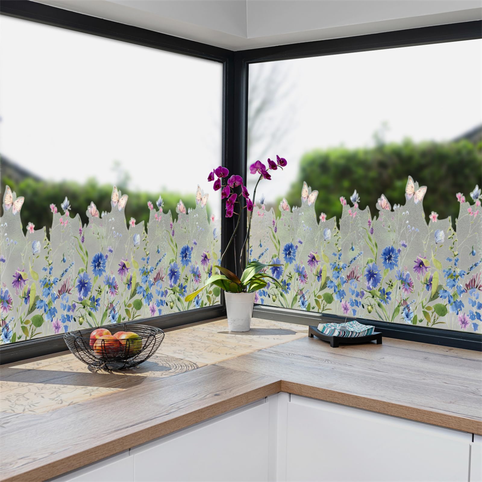 window film, One Way Stained Glass Blackout,Opaque Tint,Bathroom Cover Self Adhesive Patterned(39x150cm)