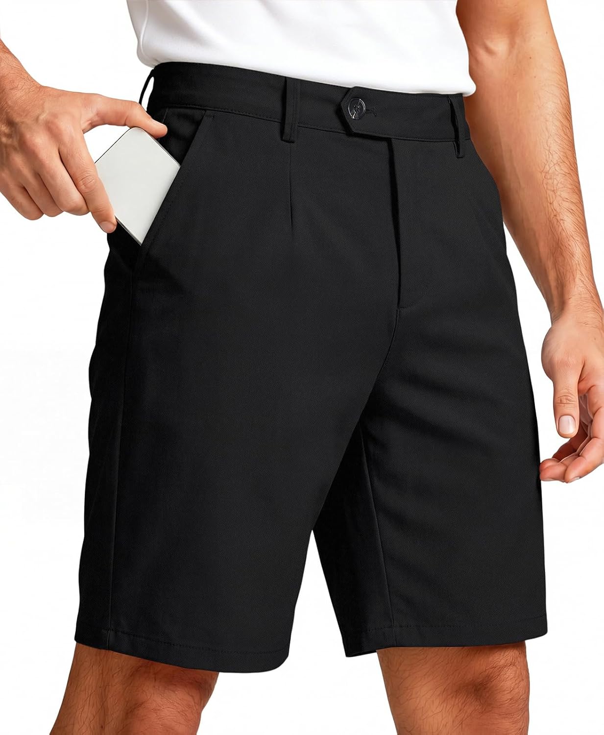 GINGTTO Men's Dress Shorts 9" Stretch Lightweight Golf Shorts for Men with Expandable Waist