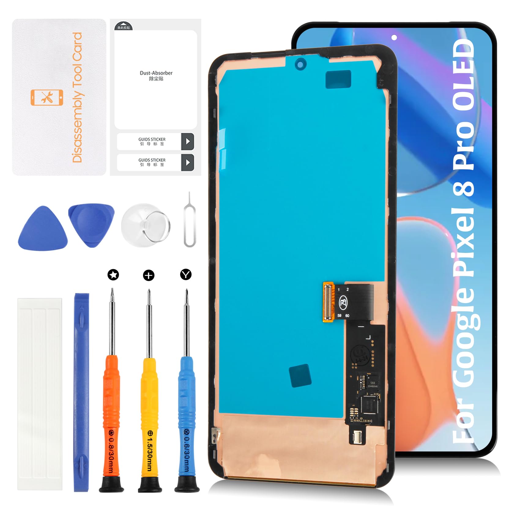 Pixel 8Pro/4a/8 ディスプレイ Display Google Pixel 8 Pro Original Tela Touch Frontal C/aro