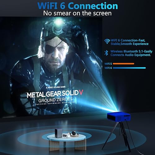 Miniatura 4 de Enfoque automático ANSI 2000 Proyector 4K con WiFi 6 y Bluetooth 5.2, XNoogo Proyector de cine en casa y exteriores, Keystone automático 6D, 50% de