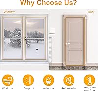 Vista 5 de Weather Stripping Seal Strip for Doors and Windows, Seal Strip,Easy Cut to Size Foam Kerf Door Frame Weather Stripping, Large Gap Seals for 40-inch