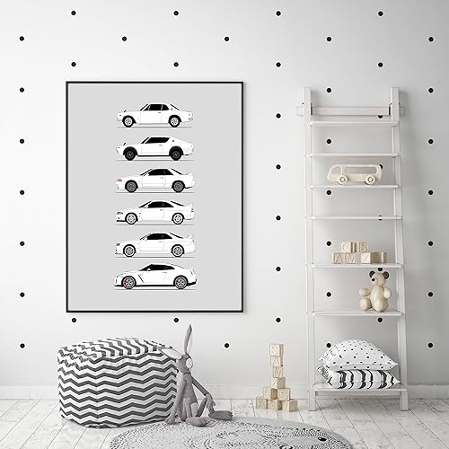 Miniatura 48 de Handmade Poster compatible with Nissan Skyline GT-R Print of Nissan Skyline GTR (KPGC10, KPGC110, R32, R33, R34, R35) - Red, 11x14" Metallic Print