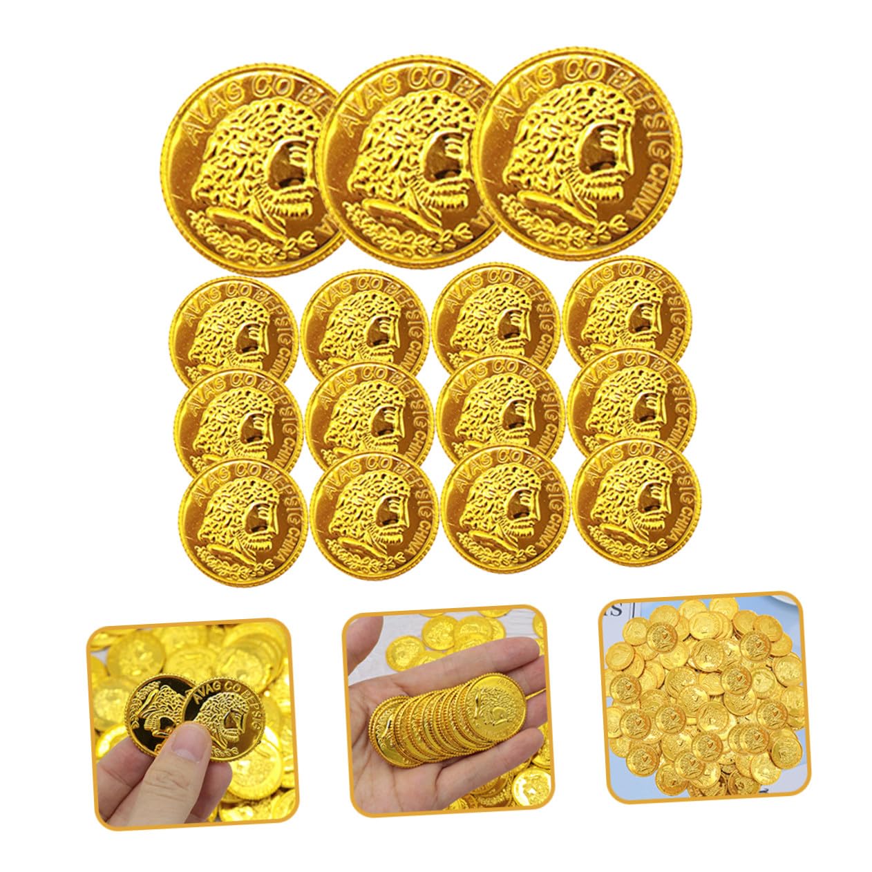 Pièces de Monnaie en Plastique 300pcs pour Trésor Pirate Ambiance Halloween