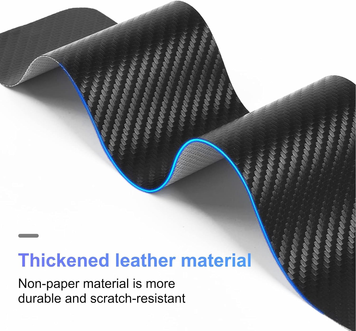 GTPASSRAY 4Pcs Car Door Sill Protector Reflective 4D Carbon Fiber
